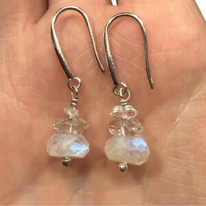 Chic Silver and Crystal Drop Earrings